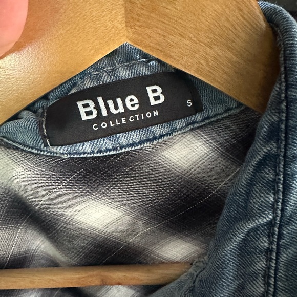 Dressed in LALA Plaid and Denim Button-Up Shirt - Picture 4 of 5